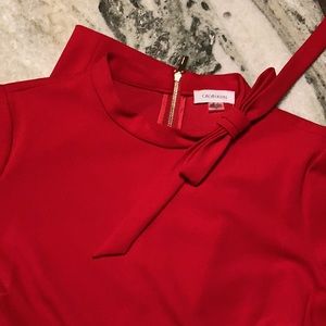 Vibrant red Calvin Klein dress